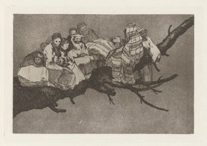 Lächerlicher Unsinn, auch bekannt als In den Zweigen gehen, aus der Serie Los disparates (Los proverbios)