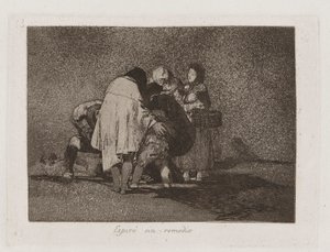 Es gab nichts zu tun und er starb, Platte 53 aus Los desastres de la guerra (Die Schrecken des Krieges) von Francisco de Goya