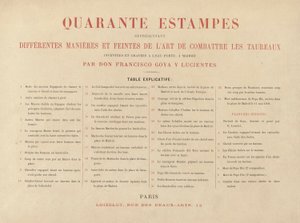 Erläuterungsblatt, aus La tauromaquie (Dritte Ausgabe)