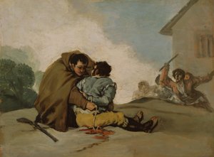 Bruder Pedro bindet El Maragato mit einem Seil, ca. 1806