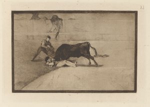 Der unglückliche Tod von Pepe Illo in der Arena von Madrid, Tafel 33 aus La tauromaquia von Francisco de Goya