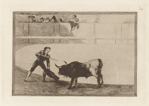 Pedro Romero tötet den stehenden Stier, Platte 30 aus La tauromaquia