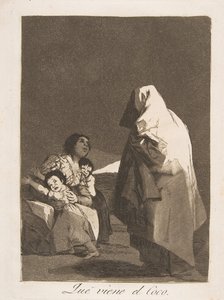 Tafel 3 aus Los Caprichos: Hier kommt der Bögemann Que viene el Coco., 1799 von Francisco de Goya