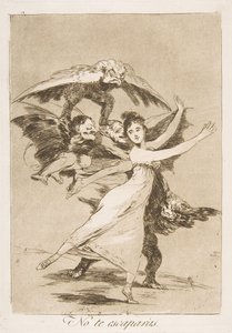 Platte 72, aus Los Caprichos: Du wirst nicht entkommen No te escaparás, 1799 von Francisco de Goya