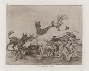 Se defiende bien (Er verteidigt sich gut), Platte 78 aus Los desastres de la guerra (Die Schrecken des Krieges)