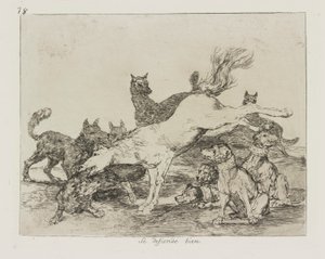 Er verteidigt sich gut. (Se defiende bien.), Bl. 78 aus der Serie Los desastres de la guerra (Die Schrecken des Krieges)
