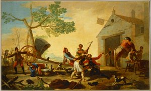Ein Kampf vor der neuen Taverne von Francisco Jose de Goya y Lucientes