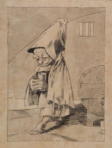 Karikatur eines Mönchs von Francisco Jose de Goya y Lucientes
