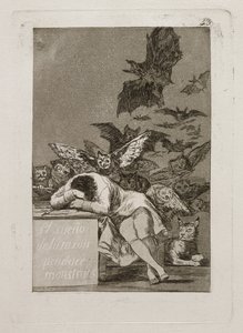 Der Traum der Vernunft erzeugt Ungeheuer von Francisco Jose de Goya y Lucientes