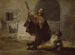 Bruder Pedro schlägt El Maragato mit dem Kolben der Waffe, um 1806