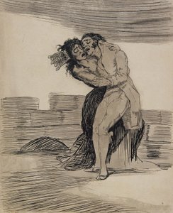 Sich umarmender Mann und Frau von Francisco Jose de Goya y Lucientes
