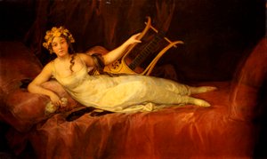 Porträt der 10. Marquesa de Santa Cruz als Muse Euterpe, 1805 von Francisco de Goya