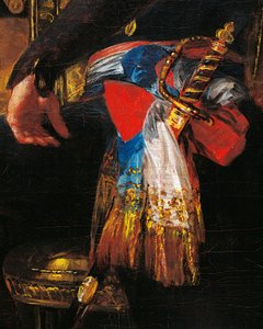 Schwert und Schärpe, Detail (Porträt von Ferdinand Guillemardet, Frankreichs Botschafter in Spanien von 1798 bis 1800, von Francisco de Goya) von Francisco Jose de Goya y Lucientes