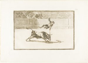 Die Geschicklichkeit und Kühnheit von Juanito Apinani im Ring in Madrid, Platte 20 aus Die Kunst des Stierkampfs von Francisco Jose de Goya y Lucientes