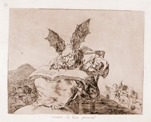 Die Schrecken des Krieges: Gegen das Gemeinwohl (Radierung nach der vorbereitenden Zeichnung) von Francisco de Goya