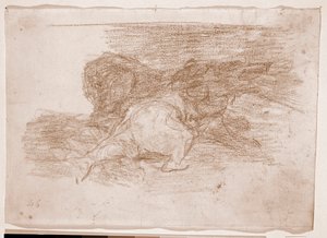 Die Schrecken des Krieges: Er erntet einige Vorteile (Vorbereitende Zeichnung) von Francisco de Goya