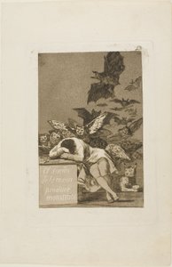 Der Schlaf der Vernunft gebiert Ungeheuer, Platte 43 aus Los Caprichos von Francisco Jose de Goya y Lucientes