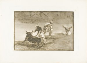 Sie spielen einen weiteren mit dem Umhang in einem Gehege, Platte vier aus Die Kunst des Stierkampfs