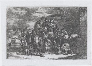 Gruppe von Menschen im Freien, möglicherweise Musiker, aus der Serie von cust..., 1850