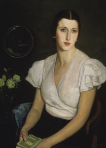 Ohne Titel (Porträt einer Dame mit Buch in der Hand)