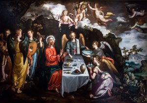 Christus wird von den Engeln in der Wüste bedient