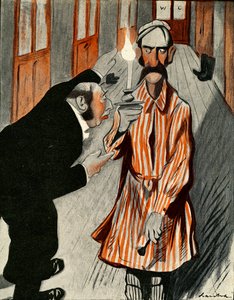 Ein mürrischer Engländer wird von einem Hotelangestellten in Frankreich bedient, 1903 von Francisco Sancha y Lengo
