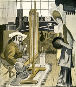 Eine junge Engländerin posiert für einen französischen Künstler, 1903