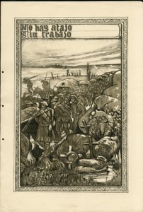 Illustration von Francisco Sancha Lengo (1874-1936) - Flugblatt, ca. 1915 - No hay atajo sin trabajo - Krieg von 14-18, Schützengräben, Spanische Sprache, Ausländische Presse - Gefangene von Francisco Sancha y Lengo
