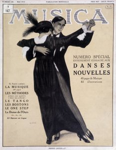 Sonderausgabe neue Tänze (Tango tanzendes Paar) - Illustration von Francisco Javier Gose (1876-1915) in „Musica“, Mai 1913
