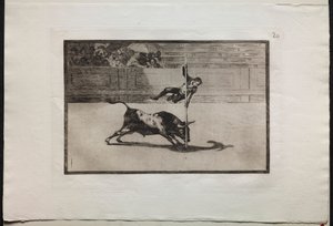 Stierkämpfe: Die Beweglichkeit und Kühnheit von Juanito Apinani im (Ring) in Madrid von Francisco de Goya