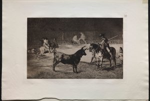 Stierkämpfe: Der berühmte Picador Fernando del Toro lockt das wilde Tier mit seiner Lanze von Francisco de Goya