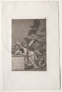 Caprichos: Der Schlaf der Vernunft gebiert Ungeheuer von Francisco de Goya