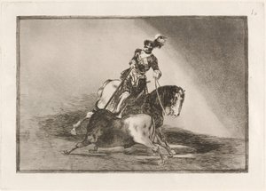 Karl V. spießt einen Stier in der Arena von Valladolid auf von Francisco de Goya