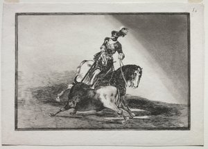 Karl V. spießt einen Stier in der Arena von Valladolid auf von Francisco de Goya