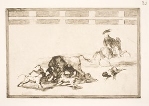 Sie hetzen die Hunde auf den Stier von Francisco de Goya
