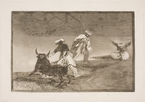 Sie reizen einander im Gehege von Francisco de Goya
