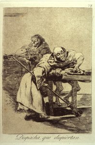 Seid schnell, sie wachen auf, Platte 78 aus Los Caprichos, 1799 von Francisco de Goya