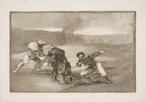 Eine andere Art zu Fuß zu jagen von Francisco de Goya