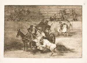 Kampf von einem von zwei Eseln gezogenen Wagen von Francisco de Goya