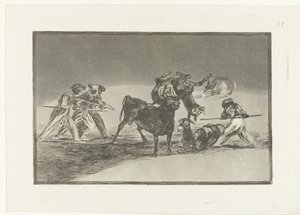 Mauren und Esel im Kampf mit einem Stier von Francisco de Goya