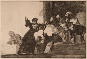 Armer Narr, aus der Serie Los Disparates von Francisco de Goya