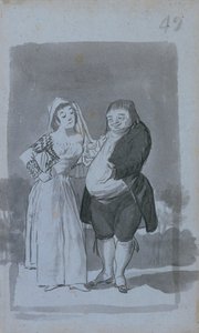 Prostituierte, die einen dicken, hässlichen Mann anspricht, recto, 1796-97