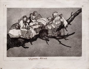 Lächerlicher Unsinn aus der Serie Los Disparates Follies, 1815-1819