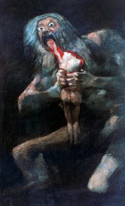Saturn verschlingt eines seiner Kinder, 1821-1823 von Francisco de Goya