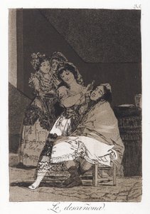 Sie schindet ihn (Le descanona), Platte 35 von Los Caprichos, ca. 1797-98 von Francisco de Goya