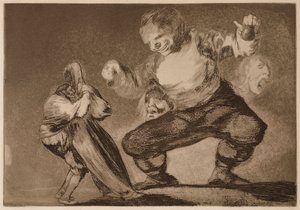 Einfacher Mensch (Bobalicón), aus der Serie Los Disparates von Francisco de Goya
