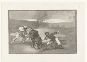 Stierjagd zu Fuß von Francisco de Goya