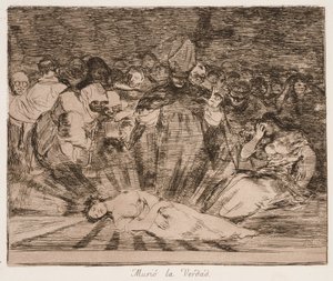 Die Wahrheit ist gestorben (Muriò la Verdad) aus der Serie Los desastres de la guerra von Francisco de Goya