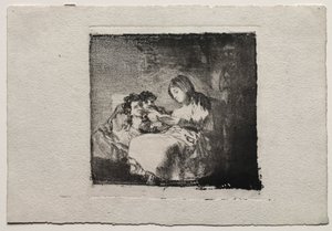 Frau liest zwei Kindern vor von Francisco de Goya