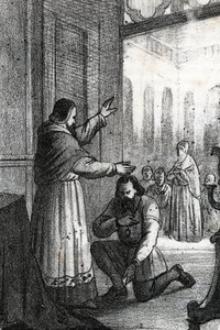 Treffen zwischen Papst Paul III. und Karl V. in Rocca di Busseto im Jahr 1543 von Franco Mistrali